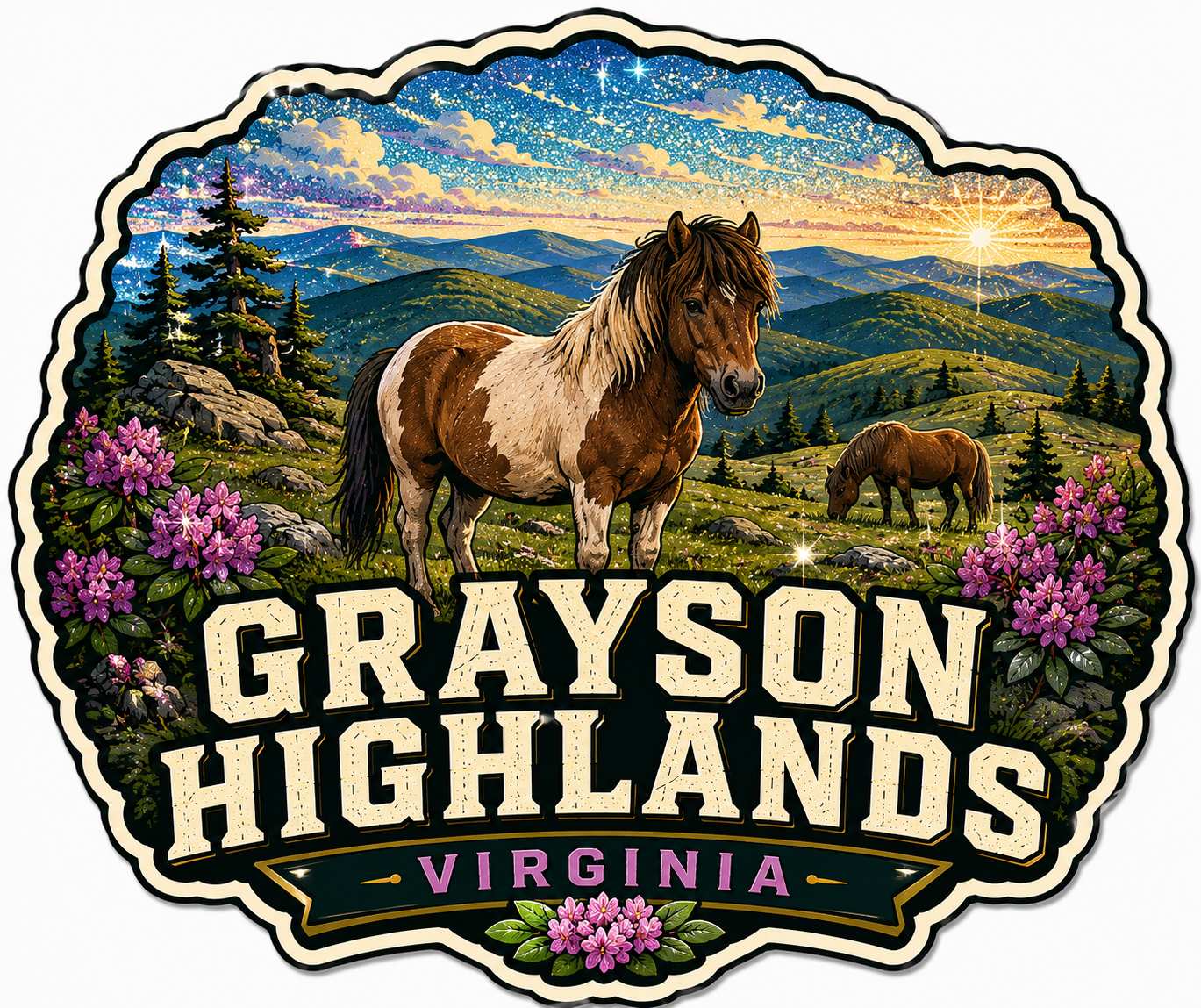 Grayson Highlands Glitter Vinyl Sticker