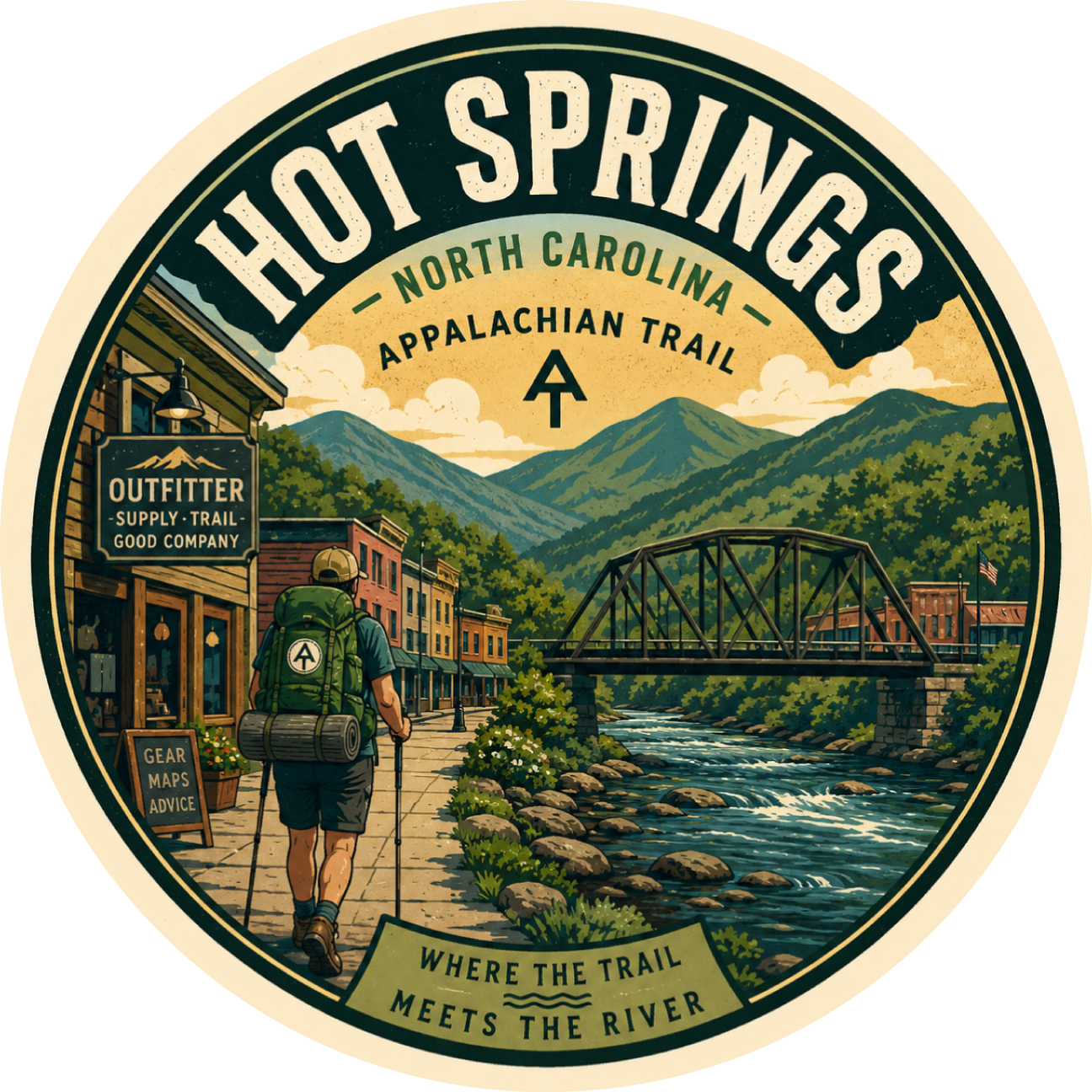 Hot Springs Vinyl Sticker