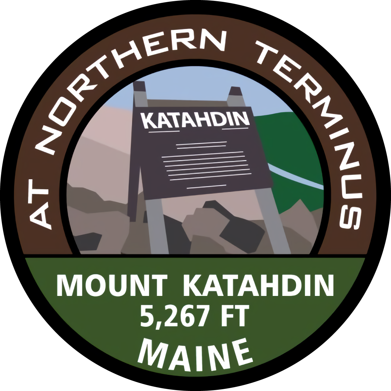 Mount Katahdin Highpoint Vinyl Sticker