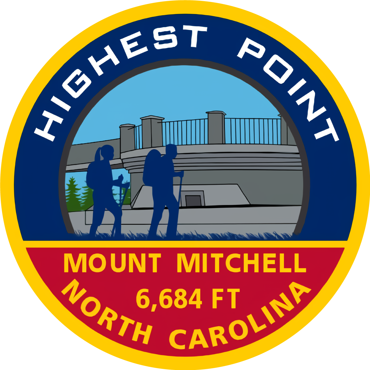 Mount Mitchell Highpoint Vinyl Sticker