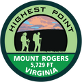 Mount Rogers Highpoint Vinyl Sticker