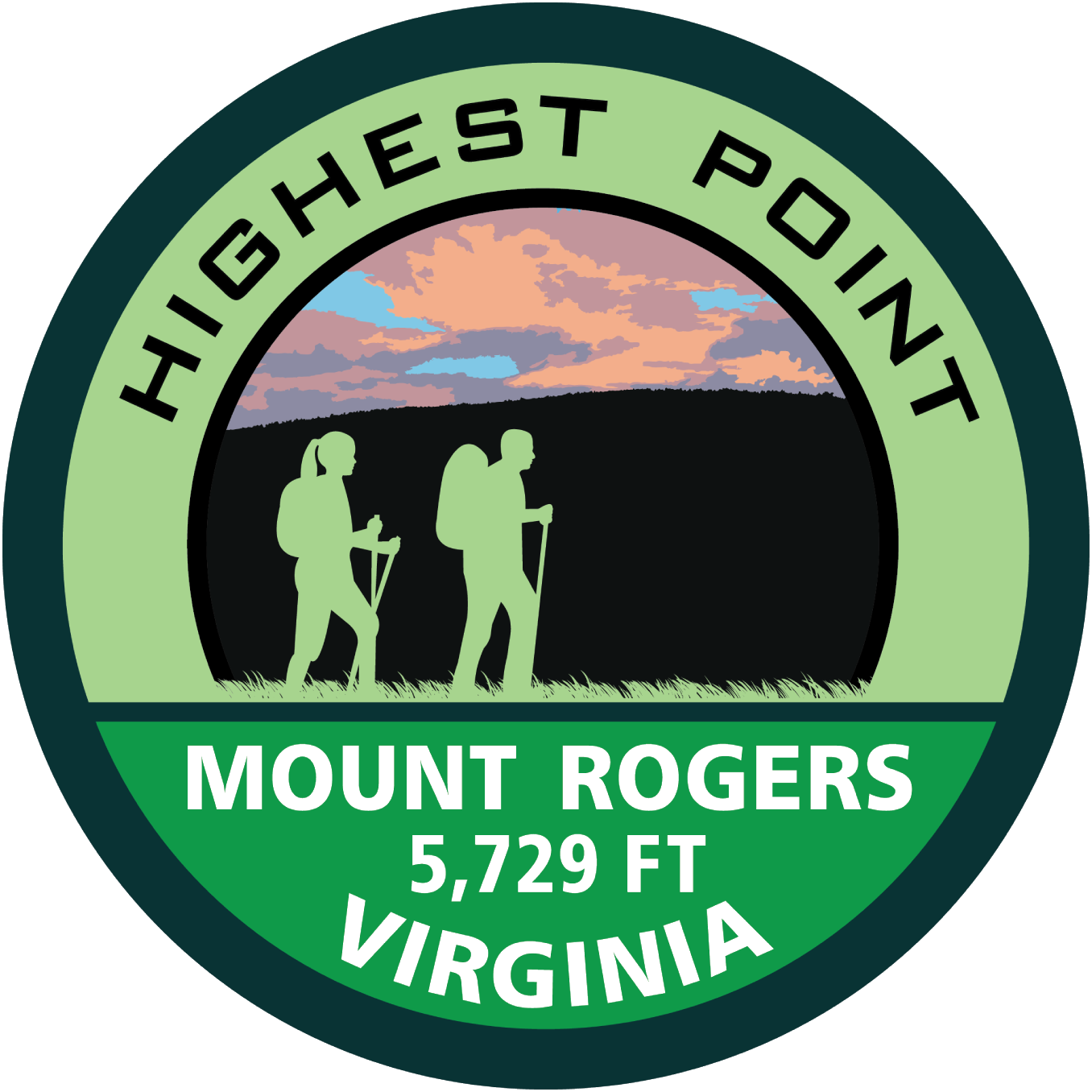 Mount Rogers Highpoint Vinyl Sticker