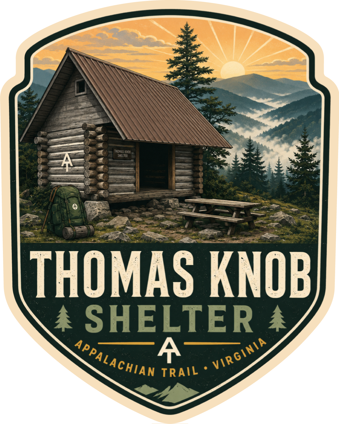 Thomas Knob Shelter Vinyl Sticker