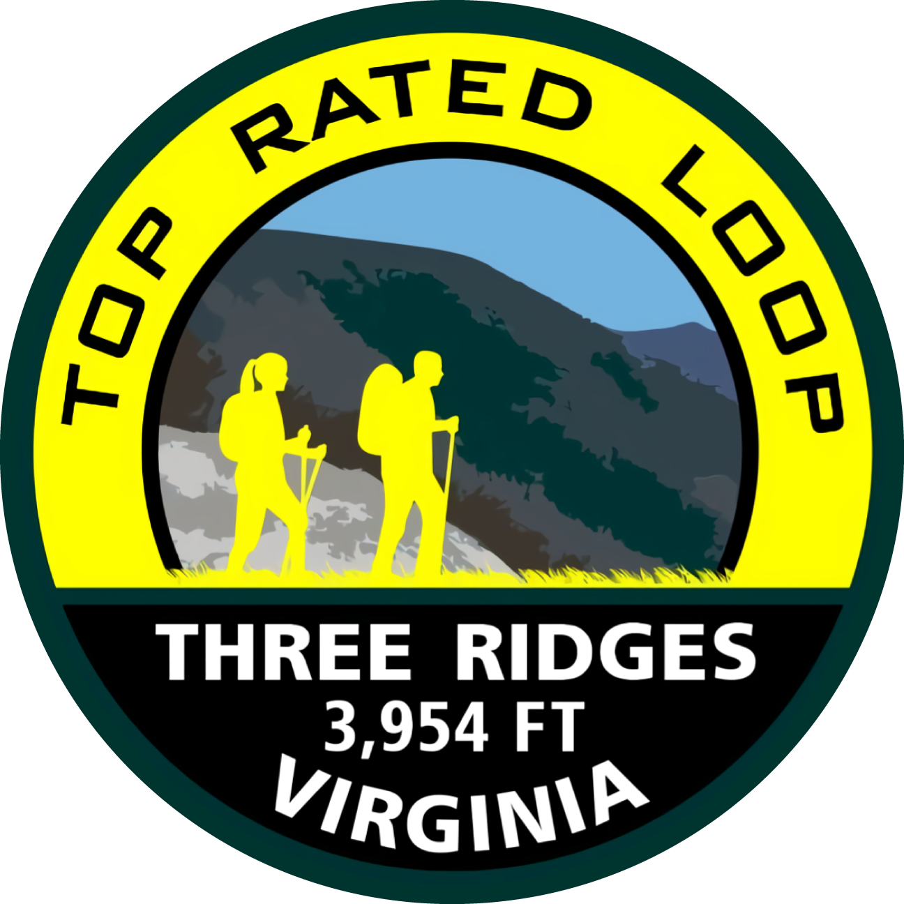 Three Ridges Vinyl Sticker