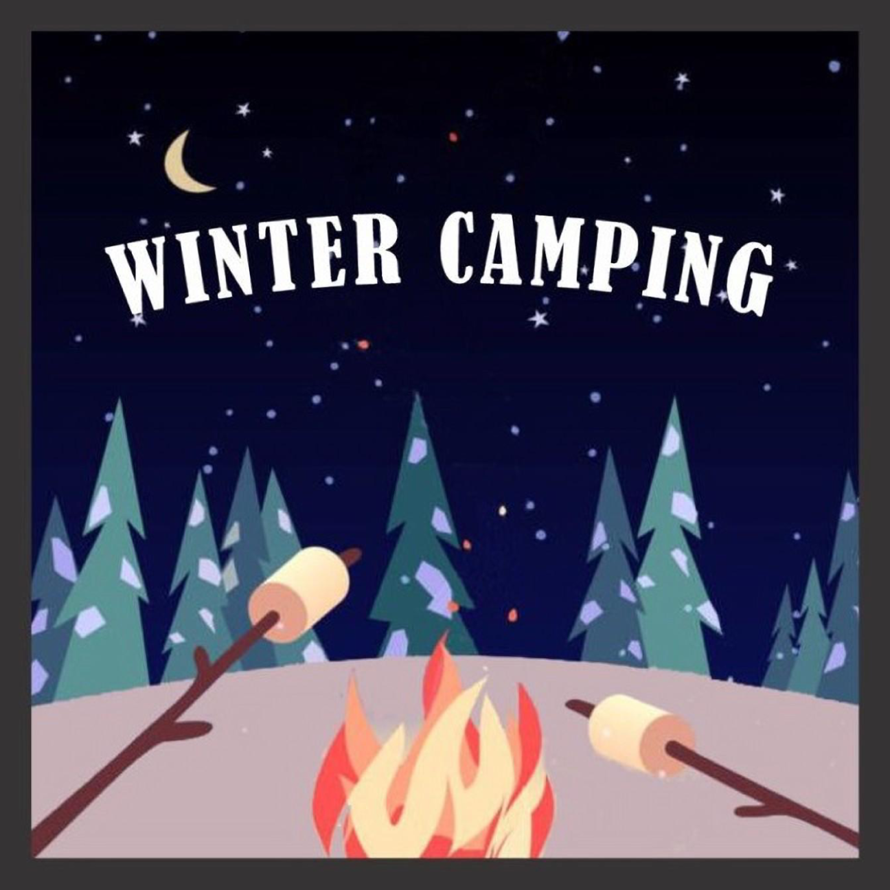 Winter Camping Vinyl Sticker